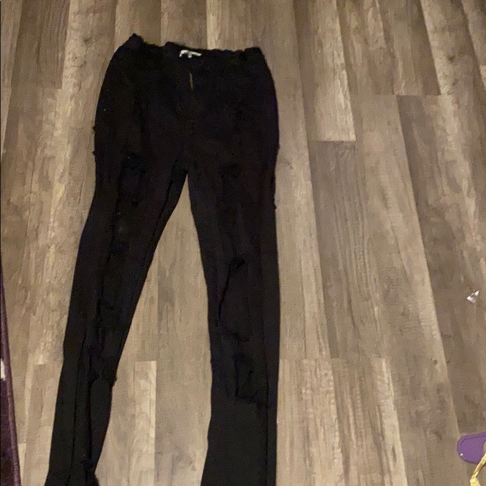Black ripped jeans